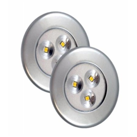 AMERTAC AmerTac 241785 35 Lumens Silver LED Utility Light; White - Pack of 2 241785